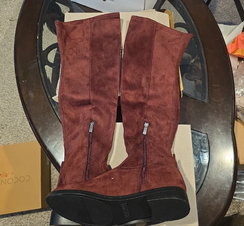Kenneth Cole Burgundy Over-the-Knee Suede Boots